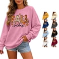 thumbnail image 1 of Women Fall Vibes Leaf Graphic Crewneck Sweatshirt Autumn Holiday Pullover Top, 1 of 4