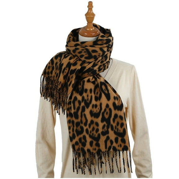 Women Fall Winter Scarf Classic Leopard Print Scarf Warm Soft Large Blanket Wrap Shawl Scarves