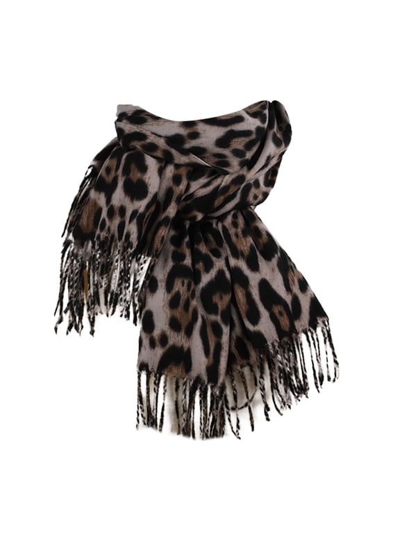 Women Fall Winter Scarf Classic Leopard Print Scarf Warm Soft Large Blanket Wrap Shawl Scarves