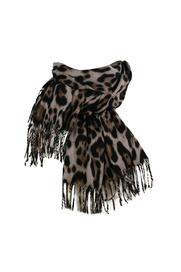 Women Fall Winter Scarf Classic Leopard Print Scarf Warm Soft Large Blanket Wrap Shawl Scarves