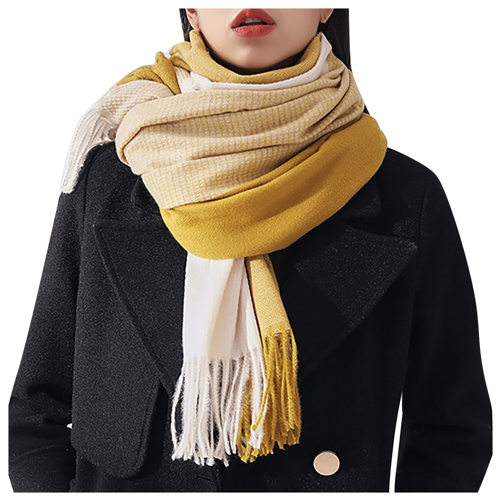 Acheter Soft Winter Neck Scarves Tassel Pure Color Shawl Luxury