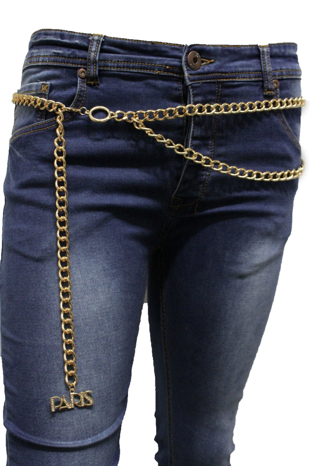 Elegant Gold metal chain belt. Adjustable and foldable. From Paris for $180. Gold Chain Belt for Women - Adjustable Waist Chain with Sun  main image 2