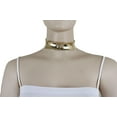 thumbnail image 1 of Women Fancy Gold Metal Plate Fashion Jewelry Choker Short Necklace Bling Style, 1 of 1