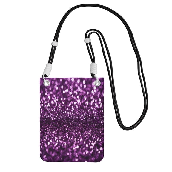 Women Fantasy Purple Small Cell Phone Crossbody Bag Adjustable And Detachable Shoulder Strap