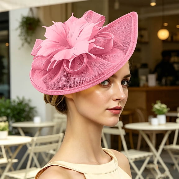 Women Fascinator Hats Flower Tea Party Hat,Pink