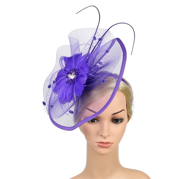 Women Fascinators Hats Big Mesh Flower Fascinators with Headband and Clip Tea Party Headwear Church for Women Cocktail Tea Party Wedding Bridal Derby Hat for Women
