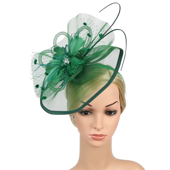 Women Fascinators Hats Big Mesh Flower Fascinators with Headband and Clip Tea Party Headwear Church for Women Cocktail Tea Party Wedding Bridal Derby Hat for Women