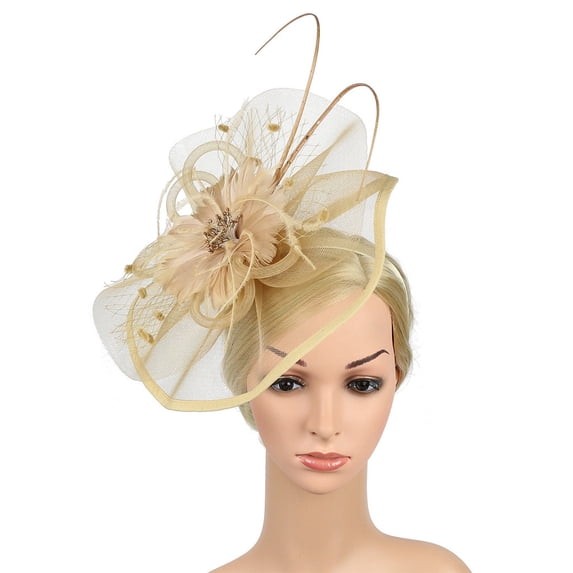 Women Fascinators Hats Big Mesh Flower Fascinators with Headband and Clip Tea Party Headwear Church for Women Cocktail Tea Party Wedding Bridal Derby Hat for Women