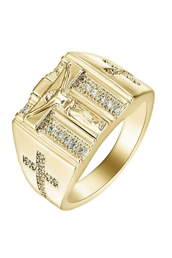 Women Fashion 14KT Yellow Gold Filled Zircon Finger Rings