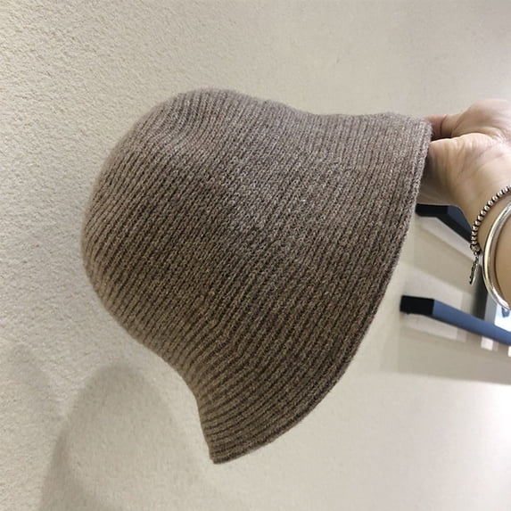 Women Fashion Autumn Winter Hip Hop Warmer Felt Wool Hat Warm Hats Fishing Cap Bucket Hat COFFEE
