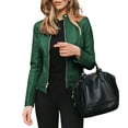 thumbnail image 1 of Women Fashion Autumn Winter Jacket Short Faux Leather Suit Coat Outwear Clothes, 1 of 7