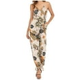 thumbnail image 1 of Women Fashion Backless V-Neck Sleeveless Playsuit Casual Printing Long Jumpsuit, 1 of 9