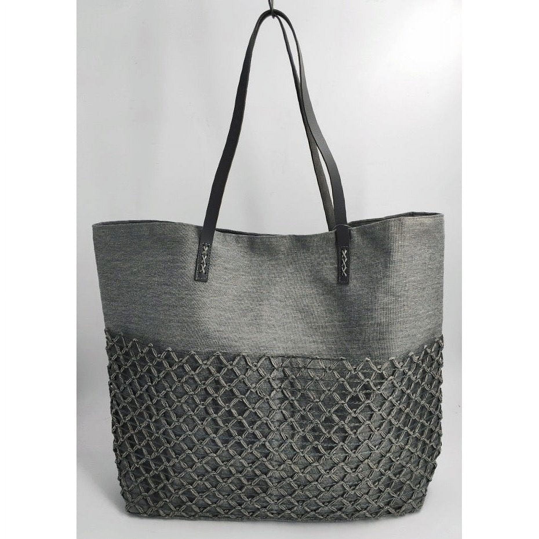 Bag バッグ Women Fashion Beach Tote Bag - Silver ZX-12329-16 - Walmart.com