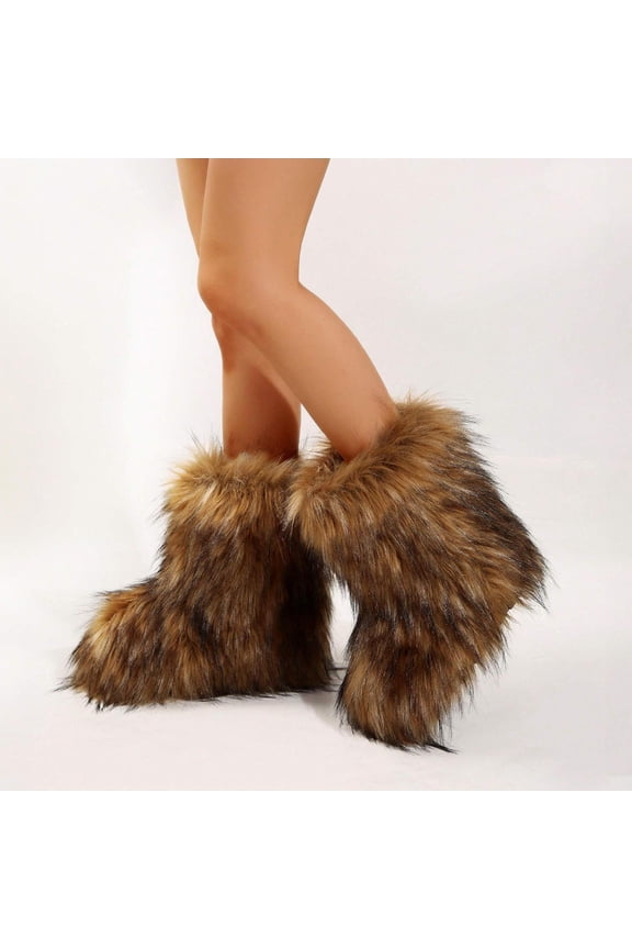 Women Fashion Boots - Stylish Winter Boots for Women with Warmth and Comfort, Mid-Length Snow Boots