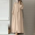 thumbnail image 1 of Women Fashion Bow Tie Lapel Solid Color Long Sleeve Shirt Insert Pocket Loose Cardigan Maxi Dress Bridal Dresses for Women Toddler Hijab Instant Hijab Clothes for Women Skirt My Scene Clothes Outfit, 1 of 8