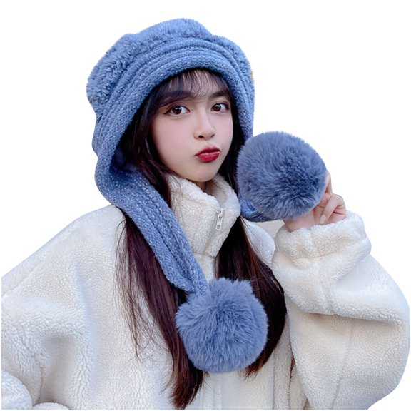 Women Fashion Casua Hat Autumn And Winter Warm Hat Knitted Cap Plus Velvet Wool Cap Winter Clearance Hats for Men Women
