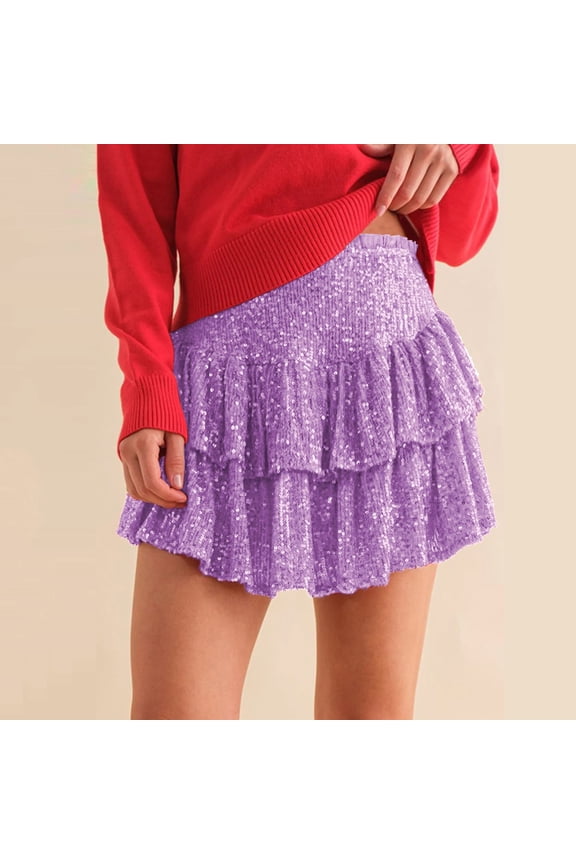 Women Fashion Casual Patchwork Sequins Regular High Waist Conventional Patchwork Skirt Slit Skirt High Waist Skirt Girls Ballet Skirt Maternity Skirts Skirts Beach Skirt Scrub Skirt Floral Mini Skirt