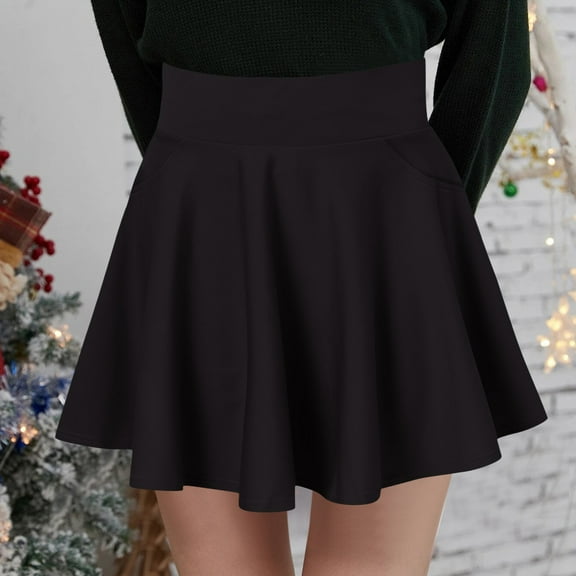Women Fashion Casual Short Style Solid Half Skirt Glare Sun Skirt Pleated Pocket Skirt Pencil Skirts for Women Knee Length Linen Skirt Side Slit Skirt Crib Skirt Boy under Skirt Fluff Leather Skirts