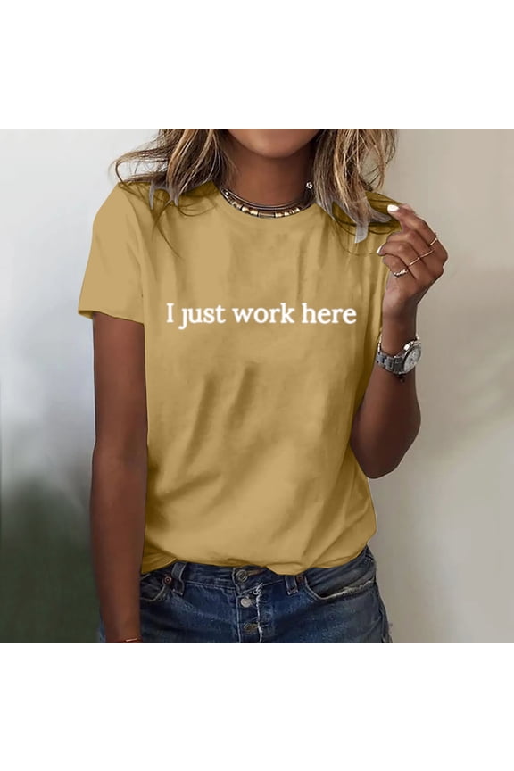 Women Fashion Casual Solid Cute Printed Round Neck Short Sleeve Shirt Top Long Sleeve T Shirts for Women Long Sleeve Spandex Top Women Shirt Short Sleeve Tee Tops Women Shirt Small Striped Womens