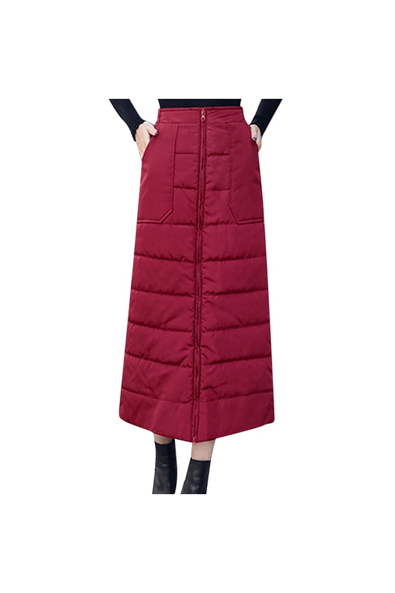 Women Fashion Casual Warm Stylish Cold Protection Skirt Long Length Down Wrap Skirt Club Basic Leisure Dailywear