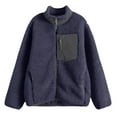 thumbnail image 1 of Women Fashion Casual Zipper Loose Windproof Pocket Stand Collar Warm Coat Outerwear Top, 1 of 3