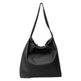 thumbnail image 1 of Women Fashion Chain Strap Single Shoulder Bag Ruched Large Capacity Bag for Commuting Shopping Black Free Size, 1 of 8