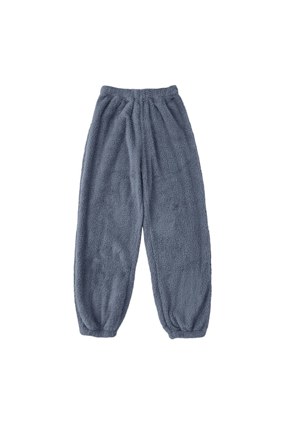 Women Fashion Comfort Casual Solid Pants Sports Furry Pants Corset Pants