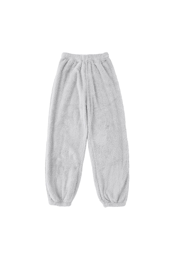 Women Fashion Comfort Casual Solid Pants Sports Furry Pants Corset Pants