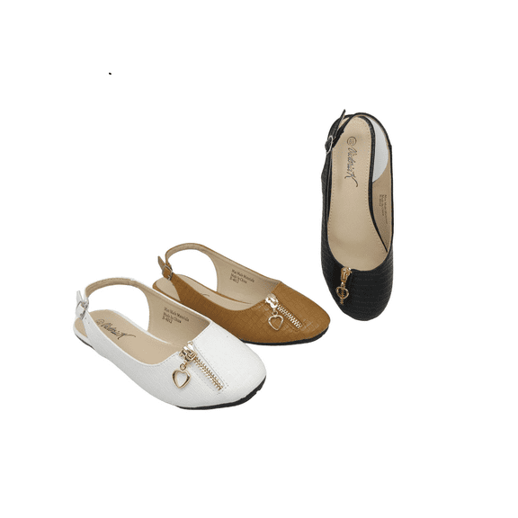 Women Fashion Comfort Opened Side Flats W/Mock Front Zipper.