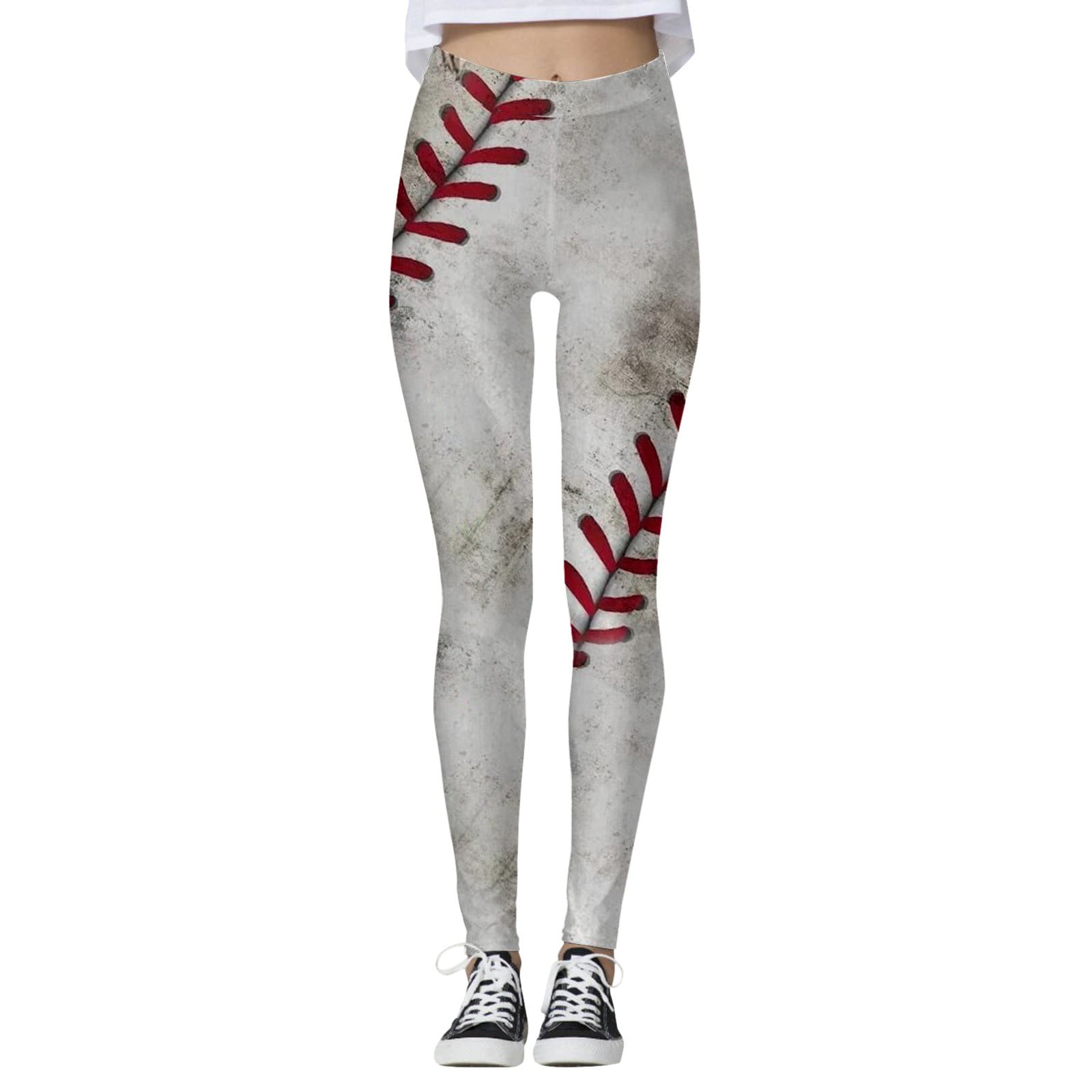 Women Fashion Cow Baseball Print Tights Leggings Control Yoga Sport  Leggings For Women High Waisted Leggings Fab Fit Fun Leggings