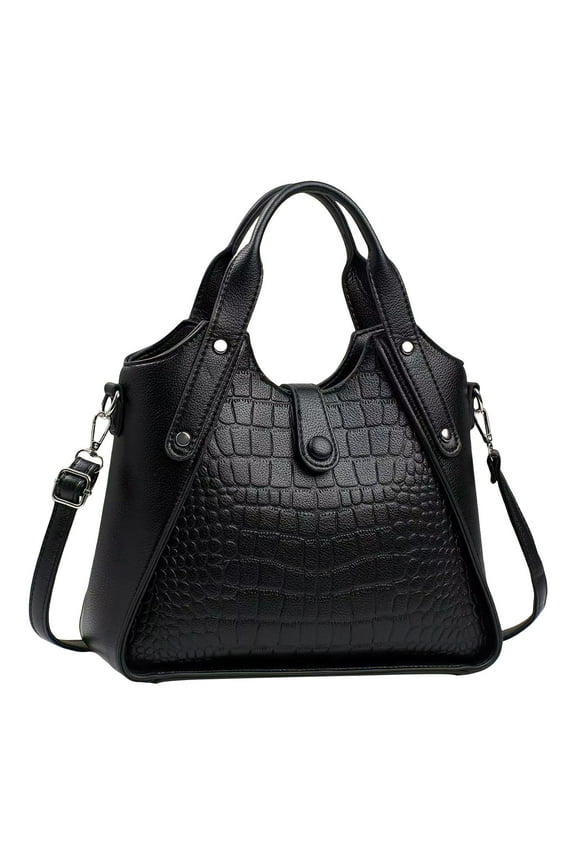 Women Fashion Crocodile Pattern Handbag Large Capacity Crossbody Bag Lightweight Top Handle Tote Shoulder Bags