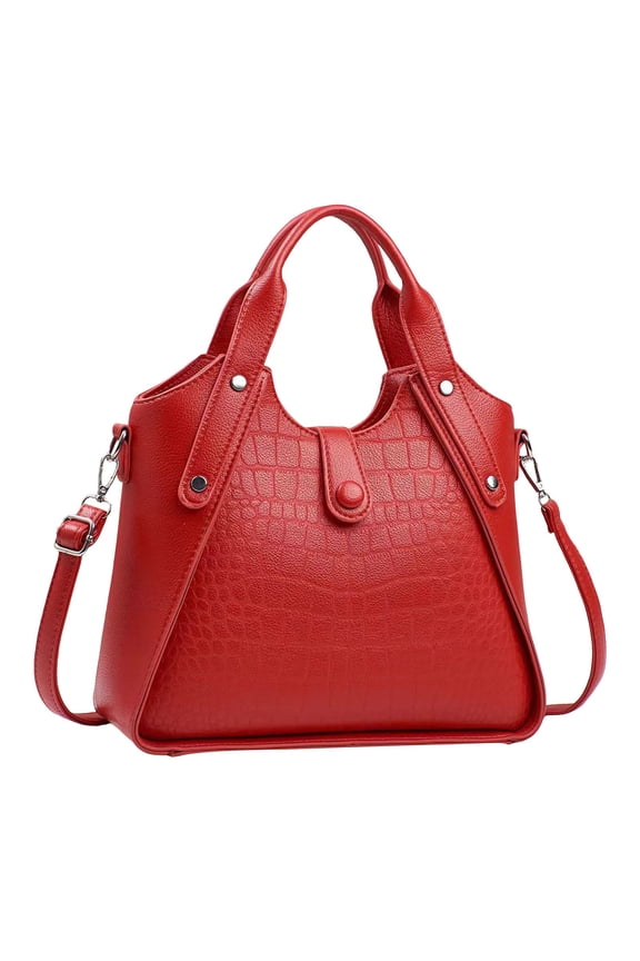 Women Fashion Crocodile Pattern Handbag Large Capacity Crossbody Bag Lightweight Top Handle Tote Shoulder Bags