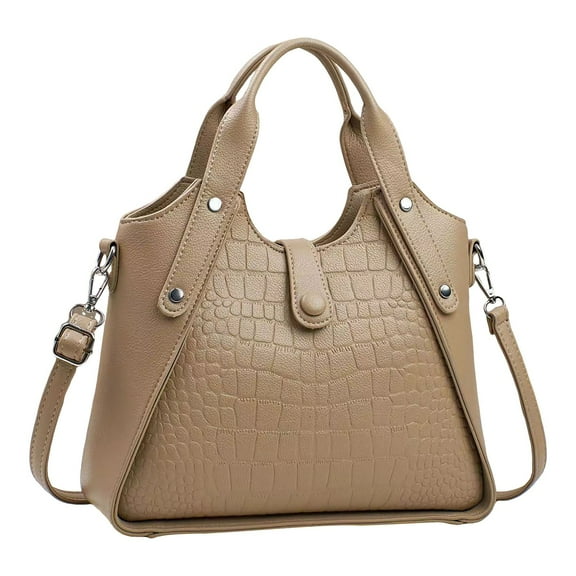 Women Fashion Crocodile Pattern Handbag Large Capacity Crossbody Bag Lightweight Top Handle Tote Shoulder Bags