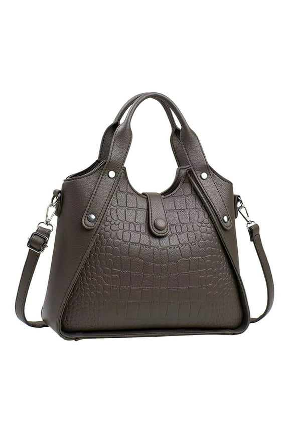 Women Fashion Crocodile Pattern Handbag Large Capacity Crossbody Bag Lightweight Top Handle Tote Shoulder Bags