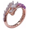 thumbnail image 1 of Women Fashion Dragon 14k Rose Gold Plated White Sapphire Ring, 1 of 1