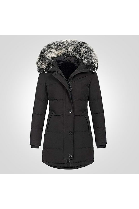 Women Fashion Drawstring Hoodie Coat -' Winter Warm Inside Padded Jacket Winter Coat Slim Zipper Hooded Jacket