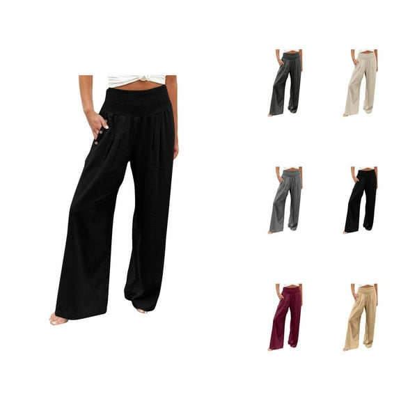 Women Fashion Elastic Waist Pant With Pocket Loose Harem Pants Printed Crop Pants Capris Pants For Women