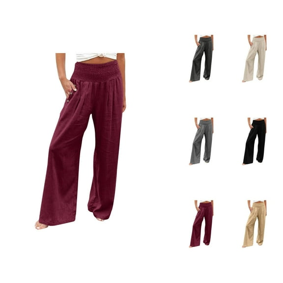 Women Fashion Elastic Waist Pant With Pocket Loose Harem Pants Printed Crop Pants Casual Womens Pants
