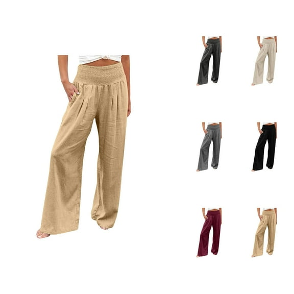 Women Fashion Elastic Waist Pant With Pocket Loose Harem Pants Printed Crop Pants Women'S Summer Pants