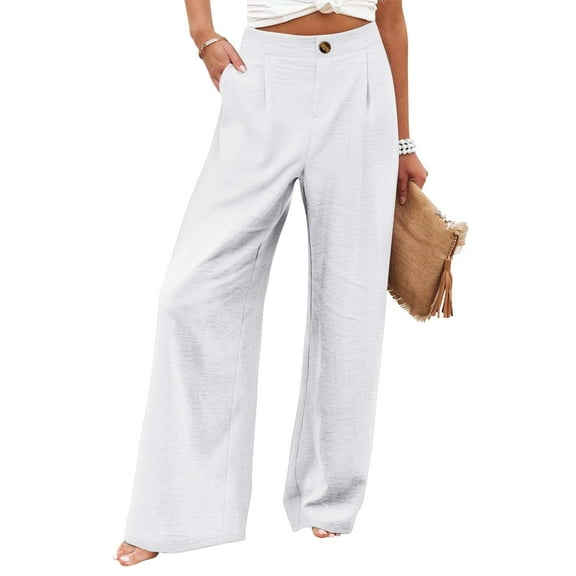 Women Fashion Elastic Waist Wide Leg Pants For Elastic Waist Loose Comfy Casual Pants Pockets Pants Womens Casual Pants Petite Length Sweat Track Pants Womens plus Sweatpants Business Casual Pants