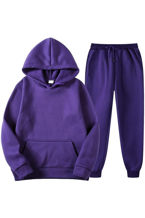 Women Fashion Essentials Hoodie 2PCS Outfits Men's And Women's Sports Tracksuits Long Sleeve Pullover Hoodies Sweatshirt And Sweatpants Fall Winter Suit Comfort Colors Sweatshirts