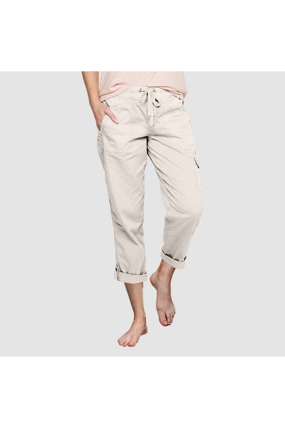 Women Fashion Fashion Elastic Waist Pant With Pocket Trousers Outdoor Casual Sports Pants Loose Cargo Pants Loose Womens Pants Elastic Waist Fancy Clothes for Teens 3/4 Pants for Women Casual Casual