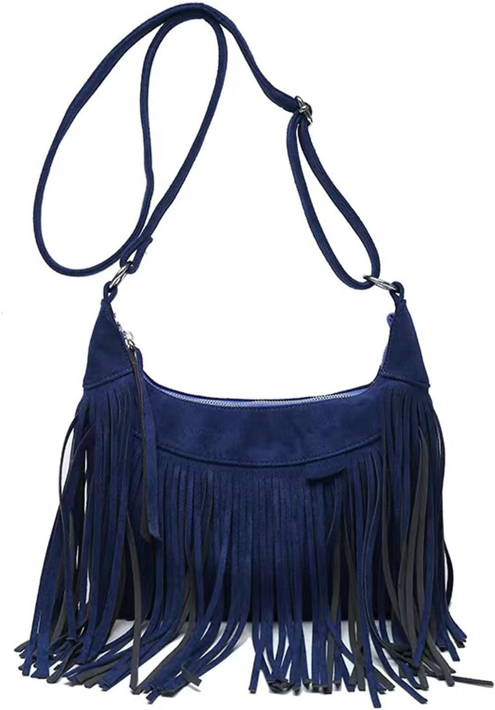Women Fashion Fringe Purse Crossbody Bags Vegan Suede Hippie Tassel Hobo Shoulder Bag Vintage Handbags