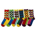 thumbnail image 1 of Women Fashion Funny Crew Novelty Casual Socks 6 Pairs Bundle, Polka Dots/Stripes,sizes from US 5-9, 1 of 1