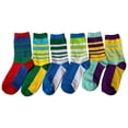 thumbnail image 1 of Women Fashion Funny Crew Novelty Casual Socks 6 Pairs Bundle, Stripes,sizes from US 5-9, 1 of 1