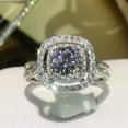 thumbnail image 1 of Women Fashion Gifts Cubic Zircon 925 Silver Rings Wedding Rings Sz 6-10, 1 of 9