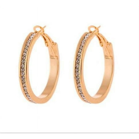 Women Fashion Gold Filled Rhinestone Crystals Earrings