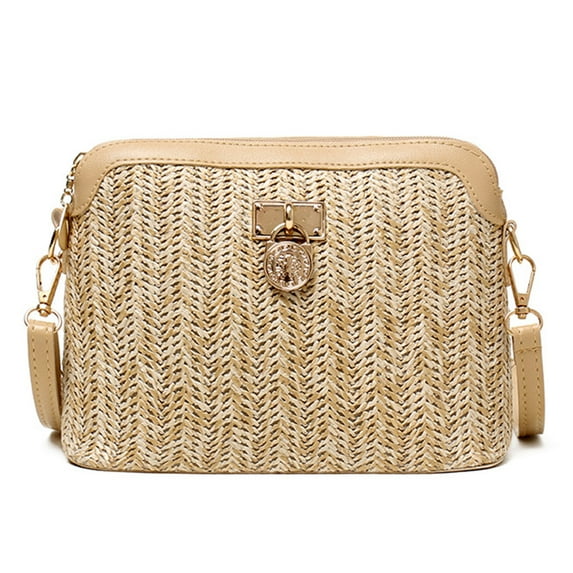 Women Fashion Handbag Shoulder Bag Ladies Summer Straw Woven Crossbody Tote