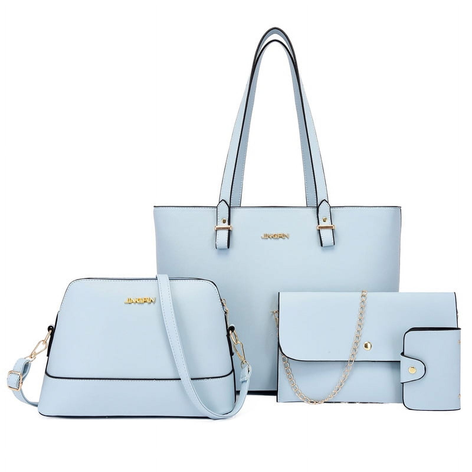 Women Fashion Handbags Wallet Tote Bag Shoulder Bag Top Handle Satchel  Purse Set 4pcs 