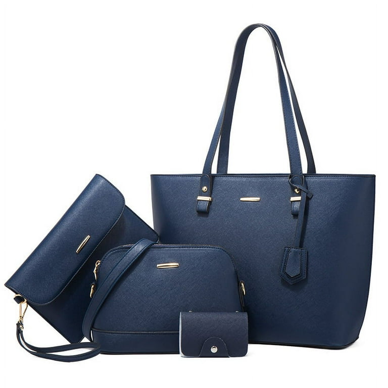 4 Pack Women Handbag Set, Soft PU Leather Top Handle Bags Set, Tote Bag, Shoulder Bags Crossbody Bag Wallet Purse